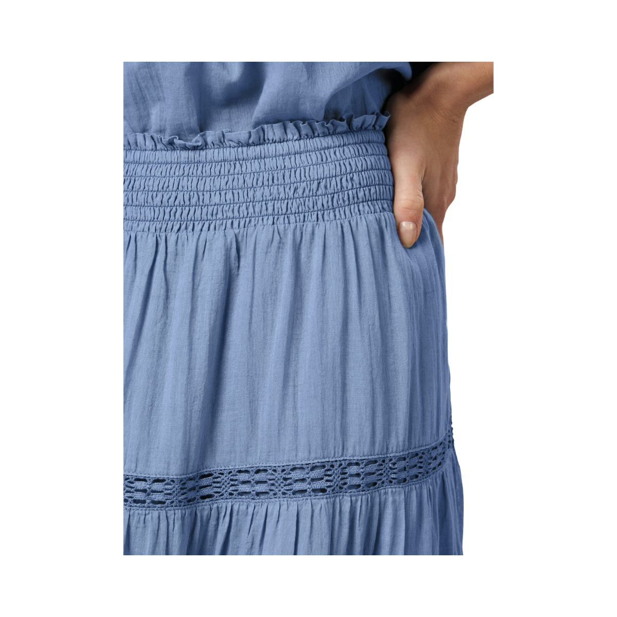 Felicia S Voile Skirt - Smoke Blue
