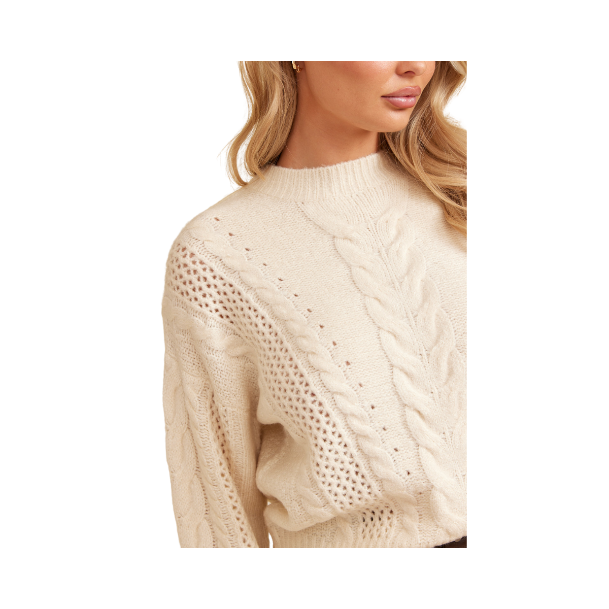 Miriam Cable Knit - White