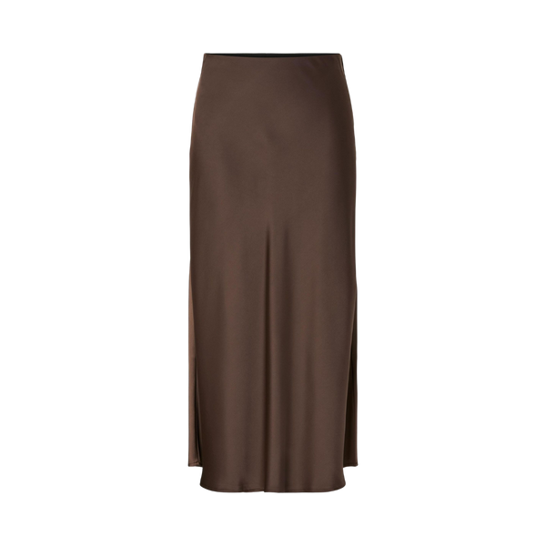 YASPella Highwaist Midi Skirt - Chocolate brown