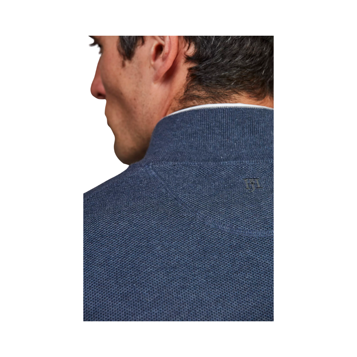 Half Zip Structure Knit - Blue