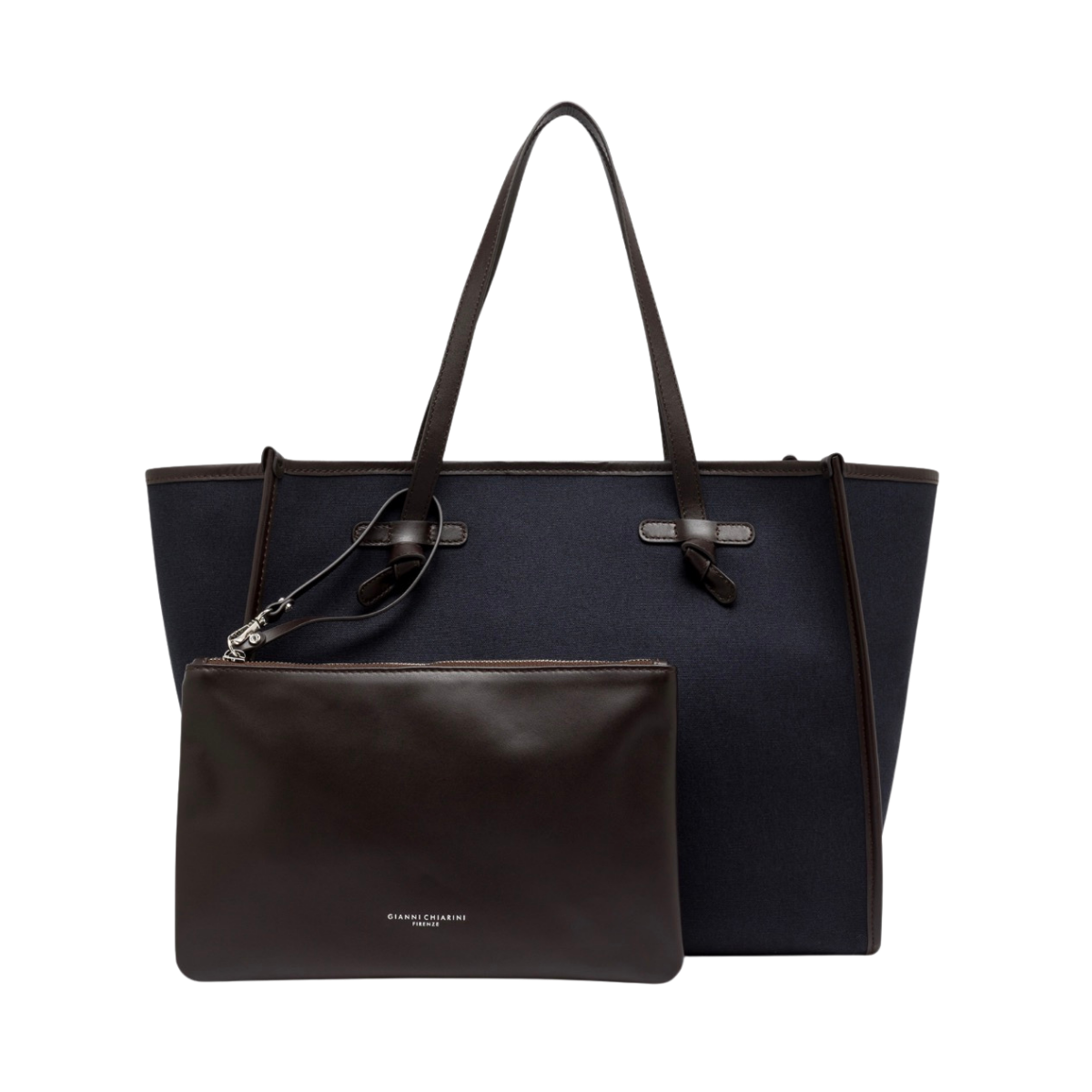 Marcella Canva Shopping Bag - Notturno-Canapa-Espresso