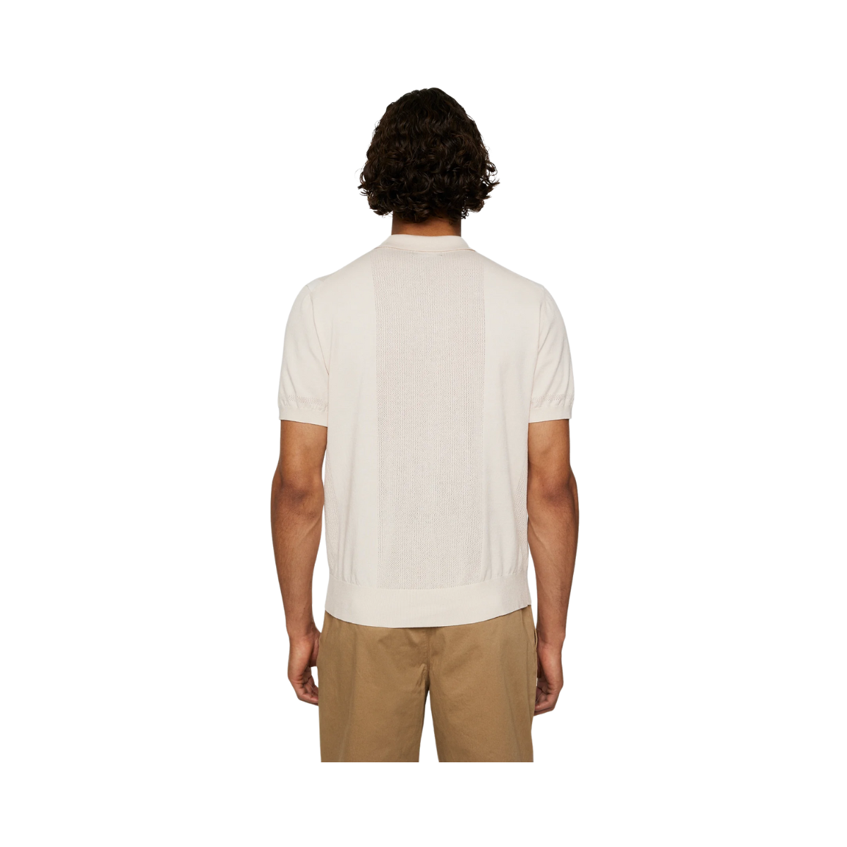 Reymond Stripe Knit Polo - Moonbeam