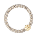 Fat Hair Tie W/Gold - Sand Stripe