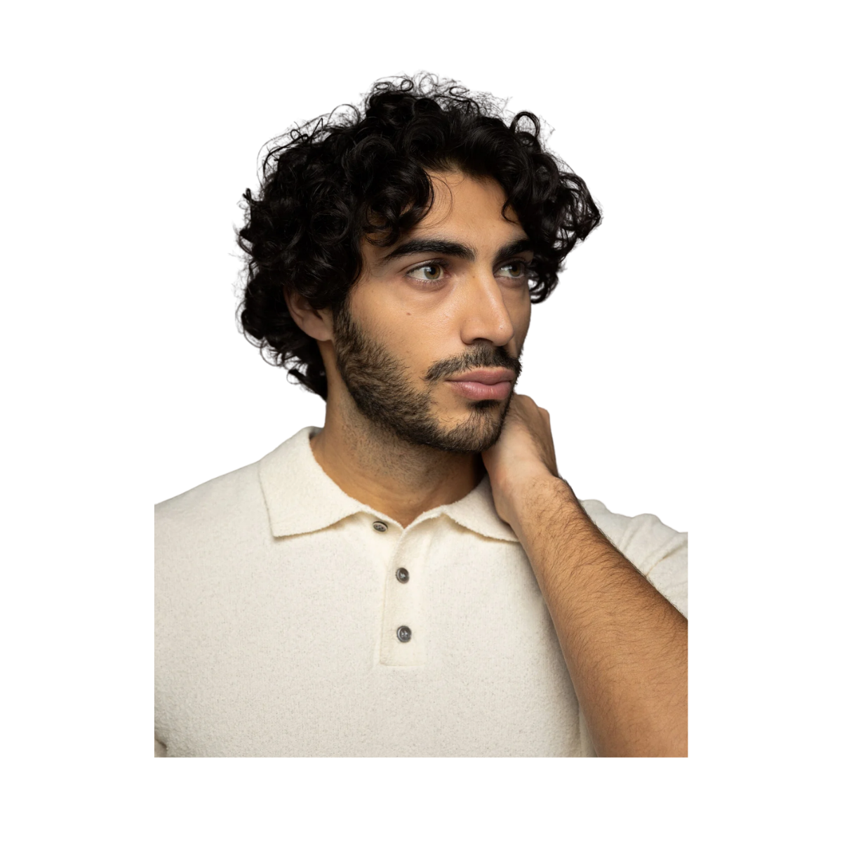 MMGKyle Bouclé SS Polo - Ecru
