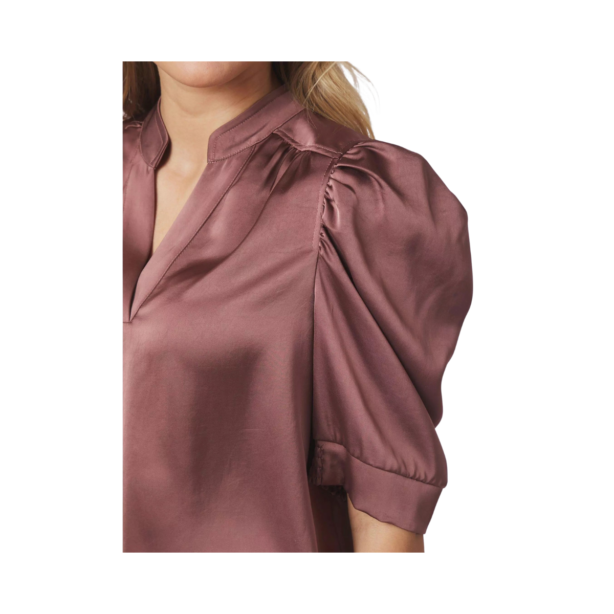 Roella Heavy Sateen Blouse - Dark Rose