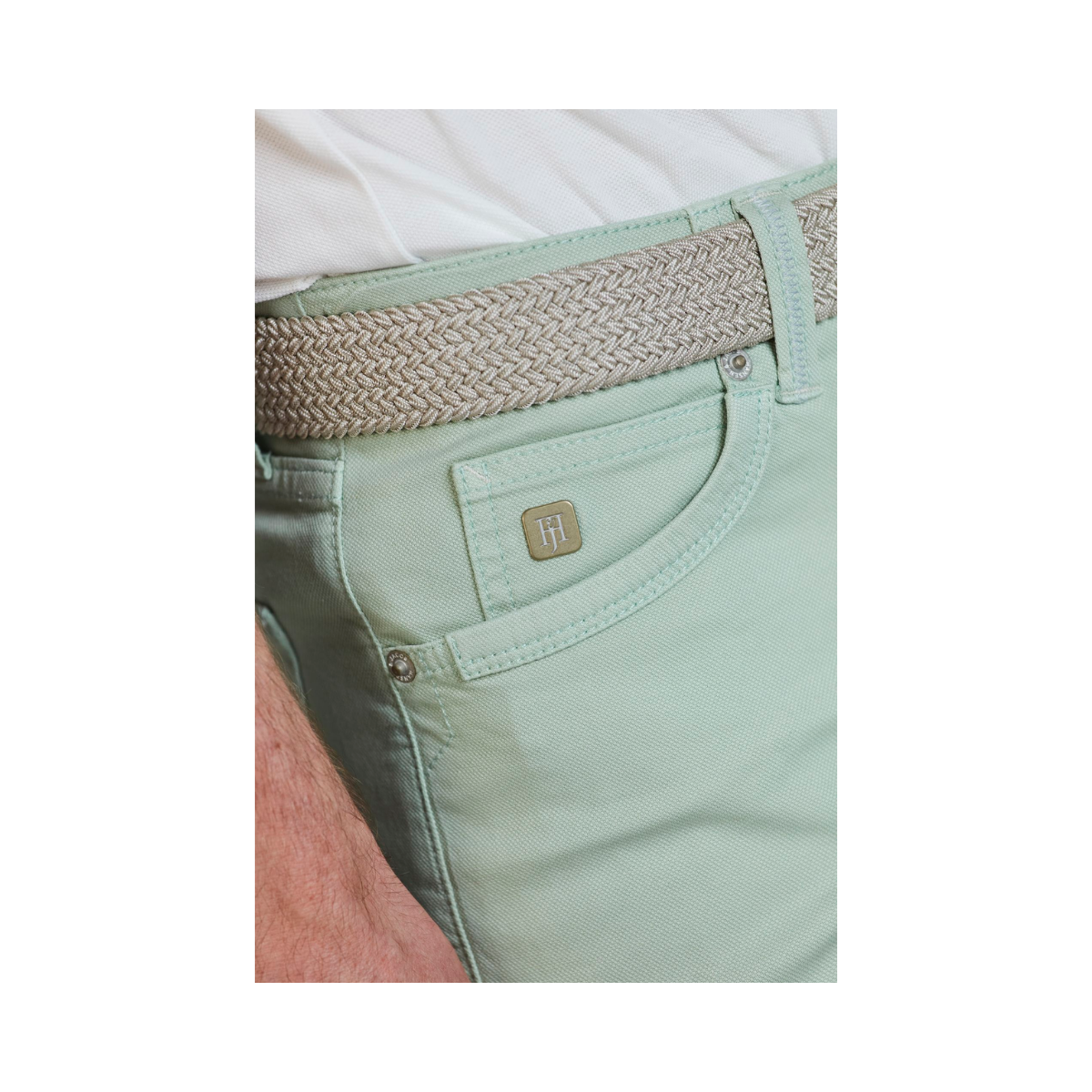 5-Pkt Pan Oxford Shorts - Light Green