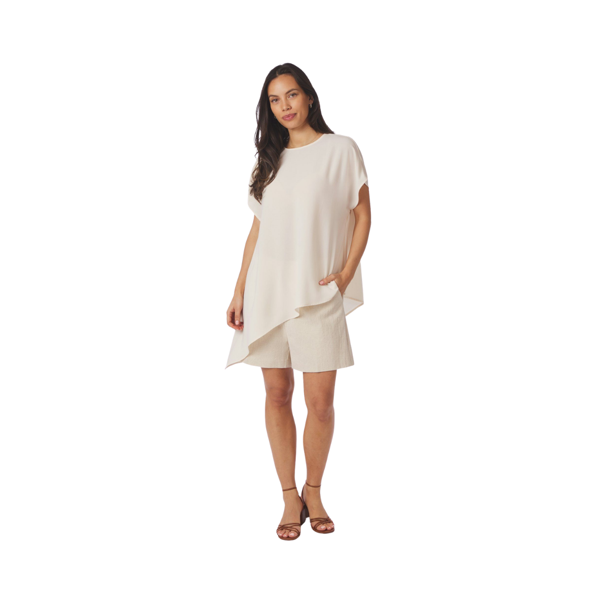 Nerita Asymmetric Blouse - Off White
