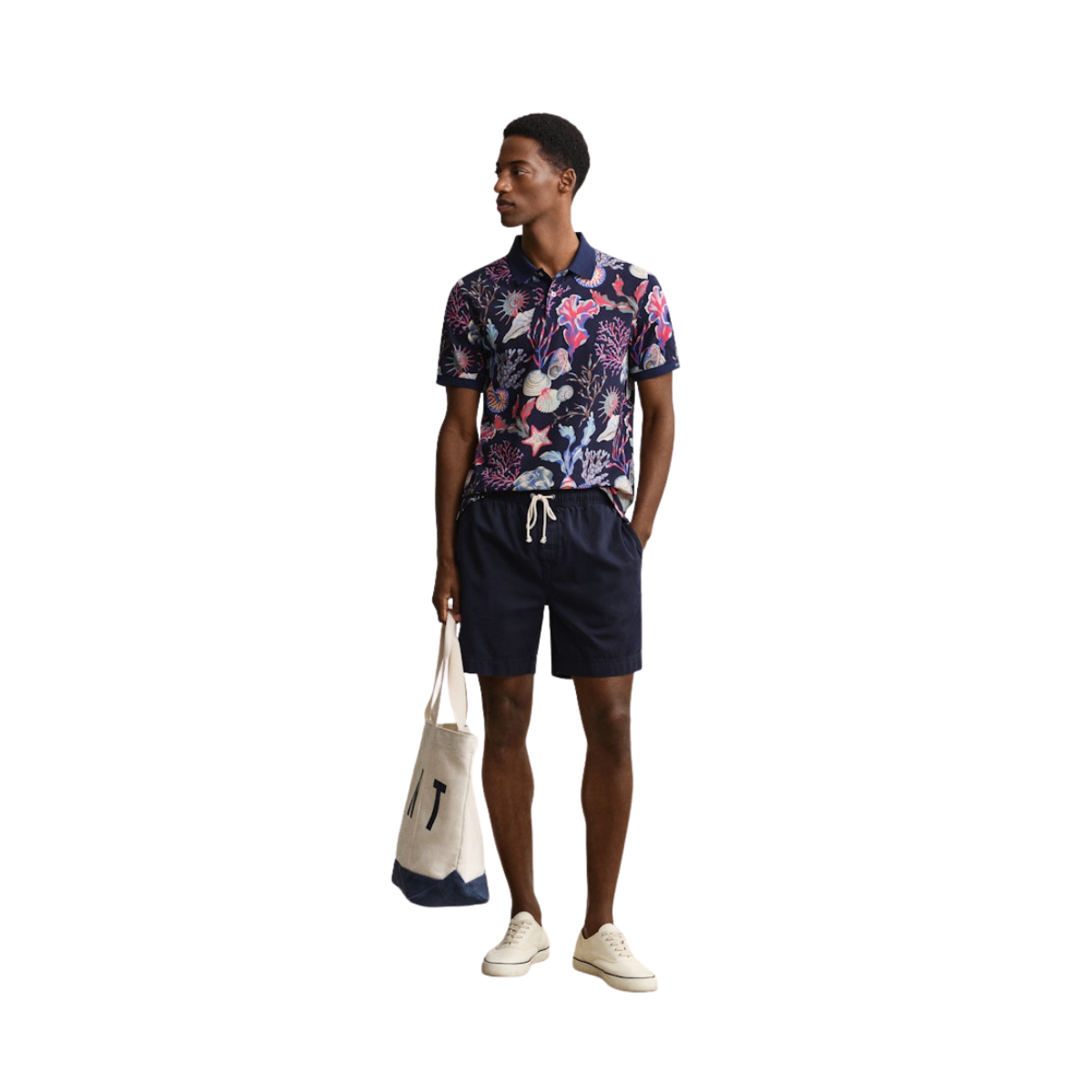 Printed SS Polo - Classic Blue