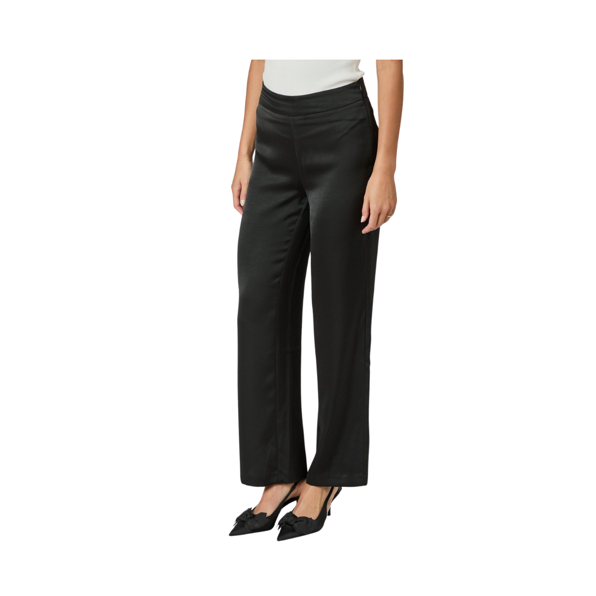 Debra Heavy Sateen Pants - Black