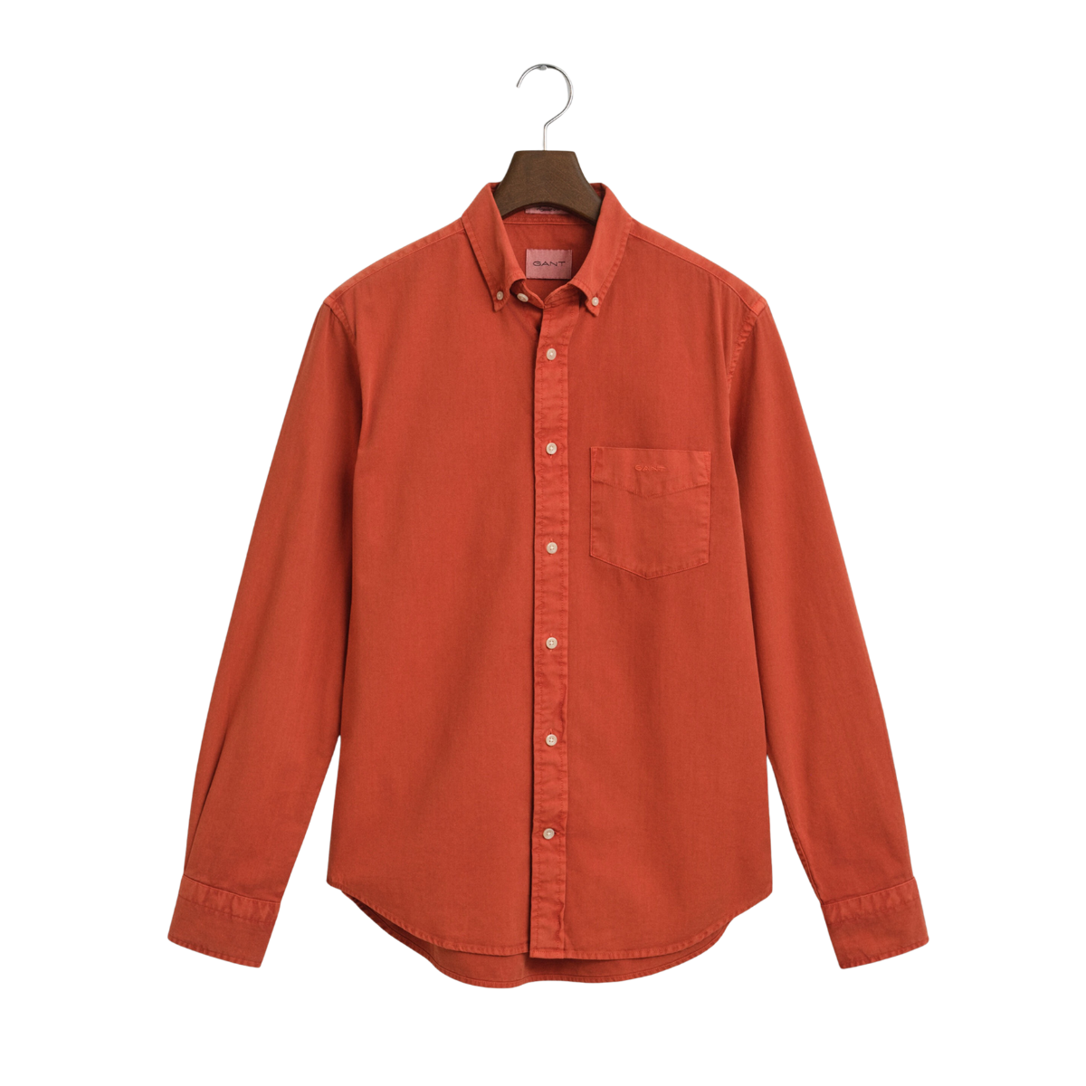 Gmnt Dyed Twill Shirt - Deep Orange