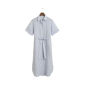 Reg Linen SS Shirt Dress - Light Blue
