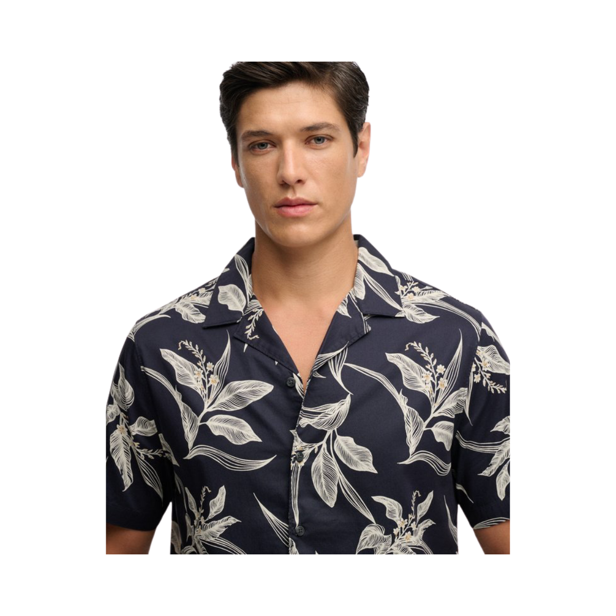Hawaiian Print S/S Shirt - Cabana Navy