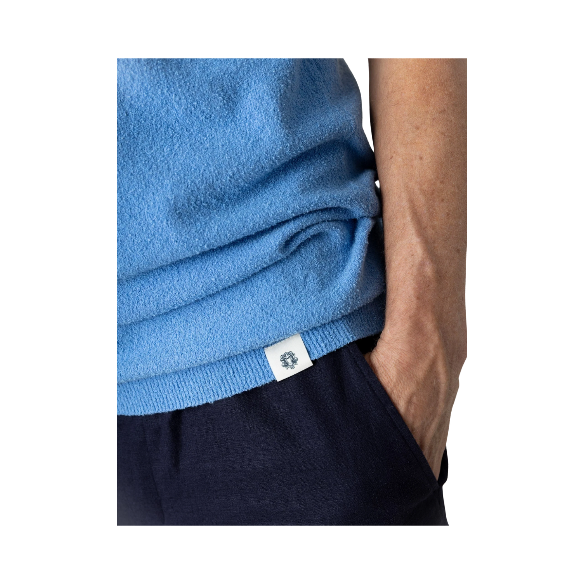MMGKyle Bouclé SS Polo - Silver Lake Blue