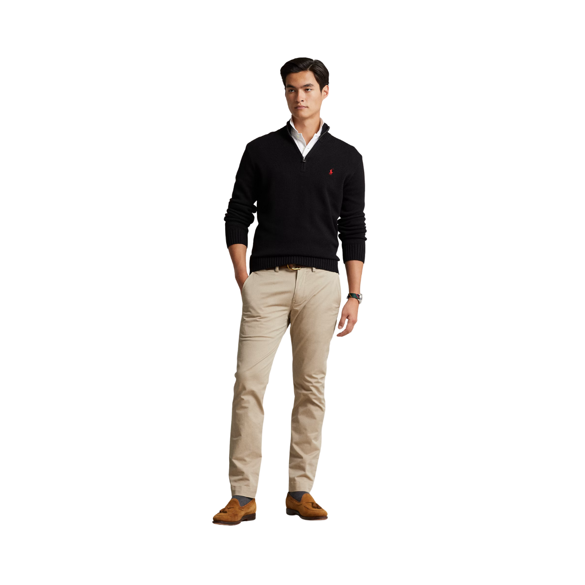 Long Sleeve Pullover - Polo Black