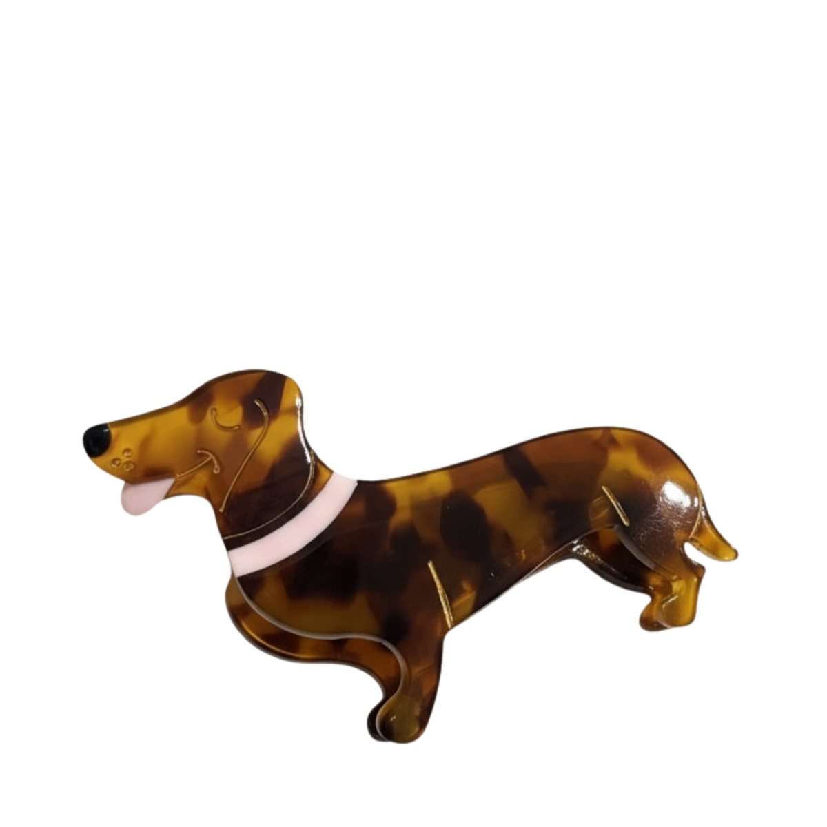 Dachshund Hairclip - Brown