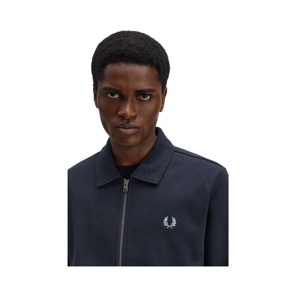 Zip Collared Sweatshirt - Navy