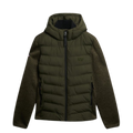 Hooded Storm Knit Hybrid Jacket - B9X Khaki Green Marl
