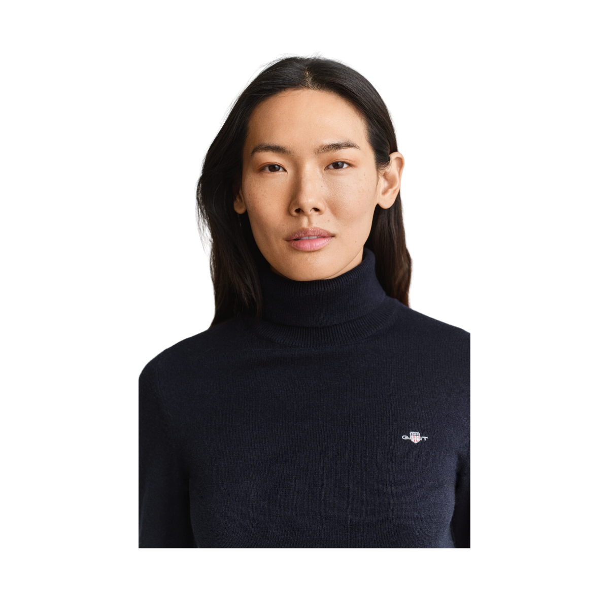 Wool Cotton Turtleneck - Evening Blue