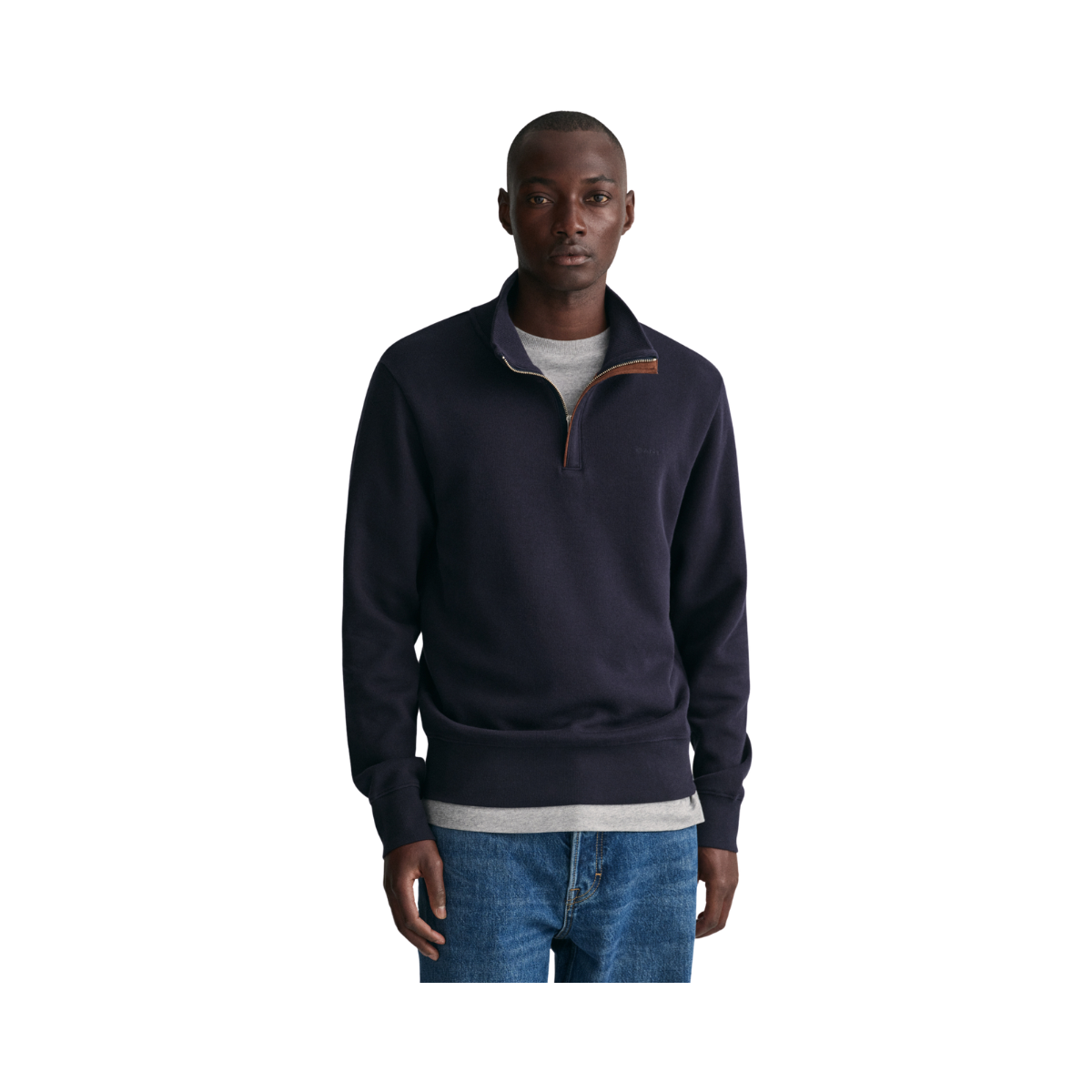 Sacker Rib Half-Zip Sweatshirt - Navy