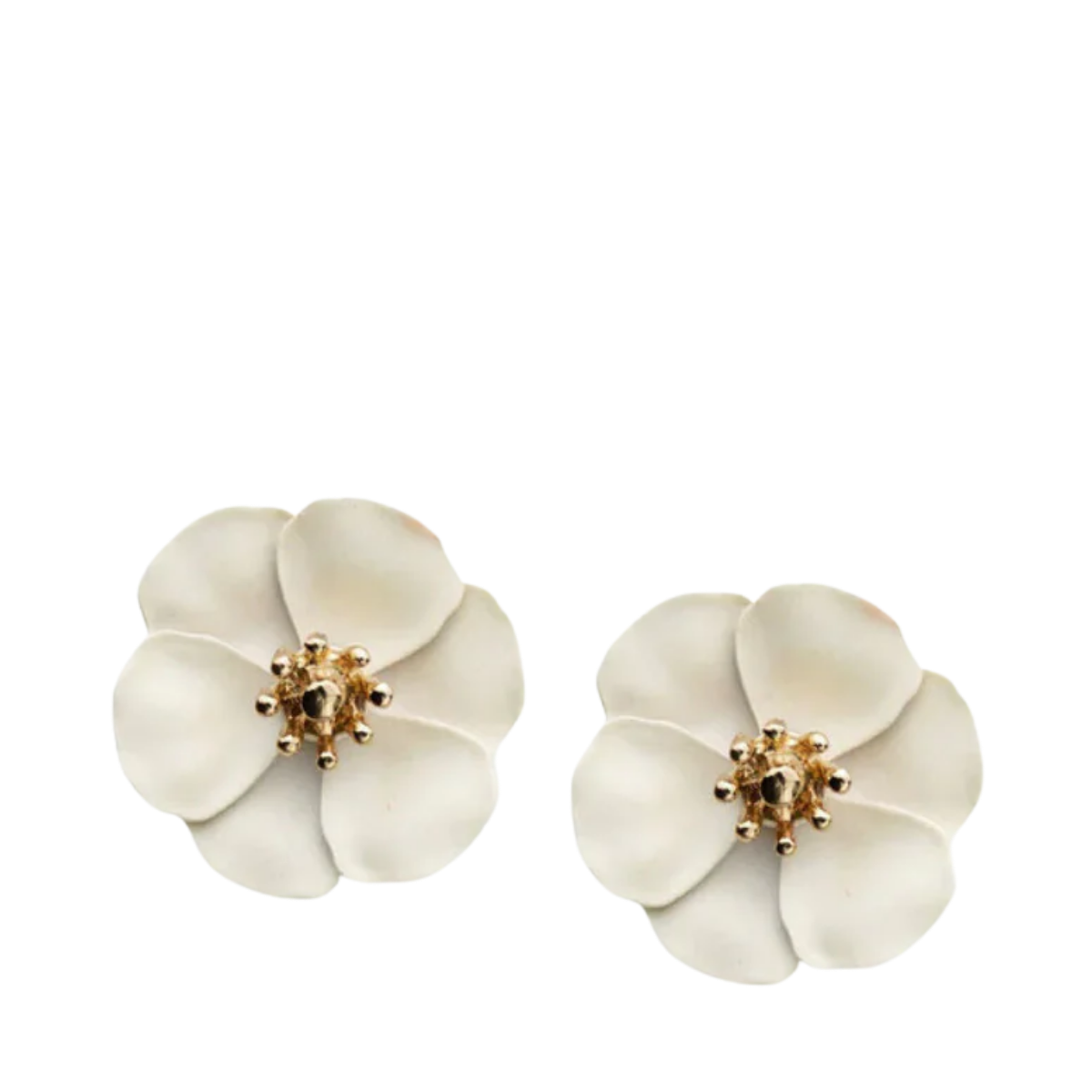 Flower Small Earrings - Soft Yellow