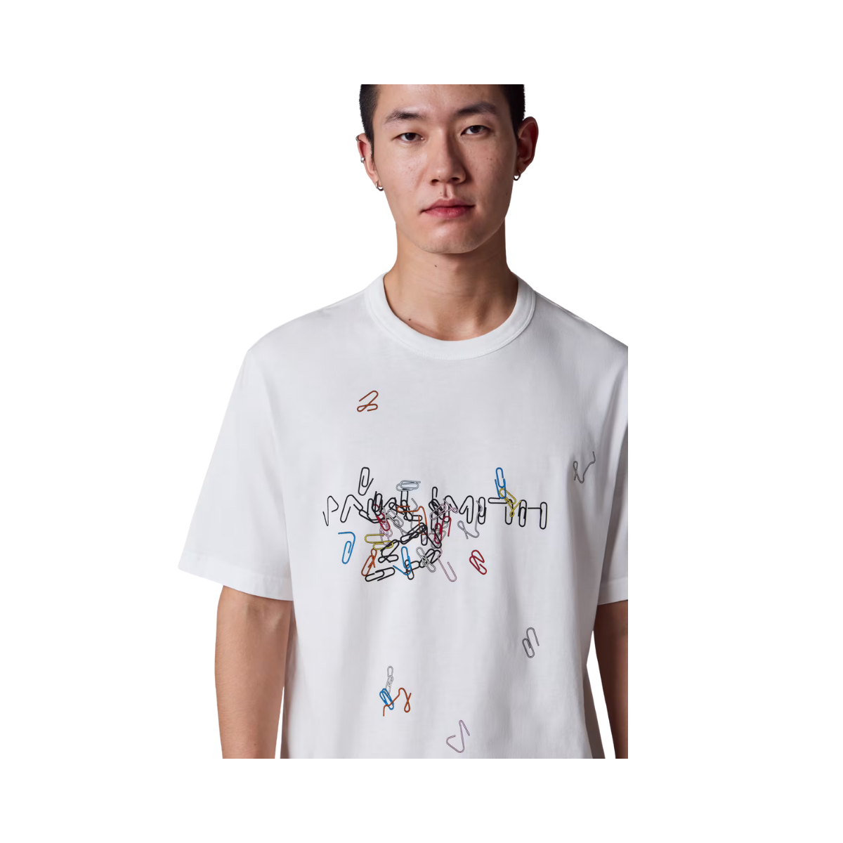 Reg Fit T-Shirt Paperclips - Off White