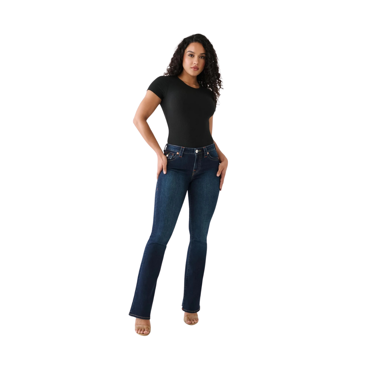 Becca Mid Rise Boot Cut Flap - Blue