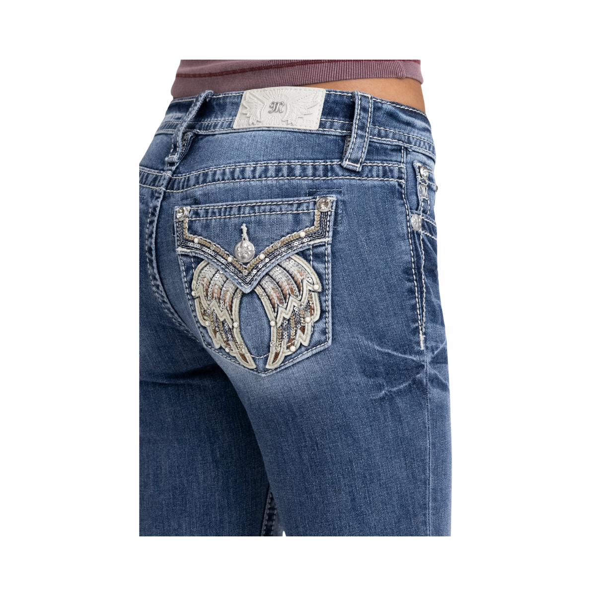 Charmeine Wings Bootcut Jeans - Medium Wash