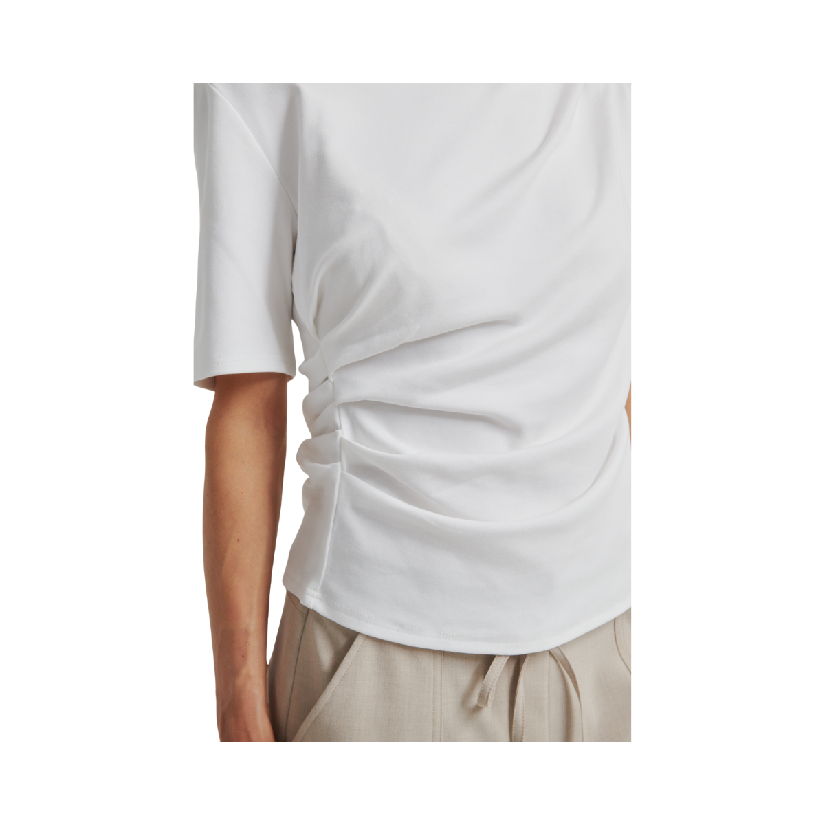 Ulina Drape Tee - 1001 White