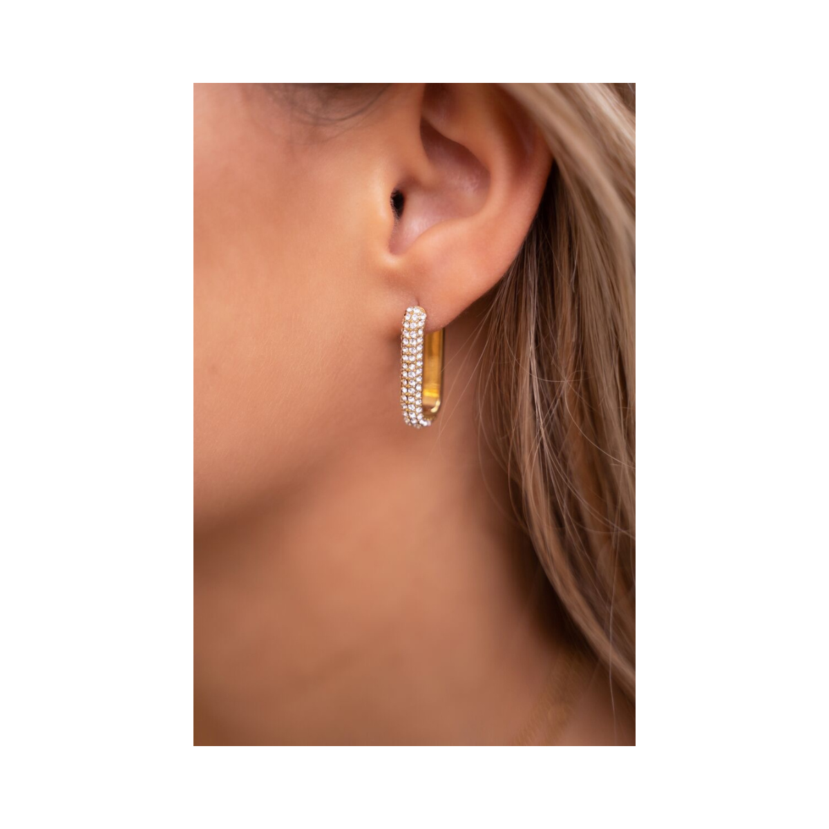 Rechthoekige Oorhangers Met St - 1200 Gold