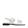 Saria-E Flat Sandals - WHITE PATENT