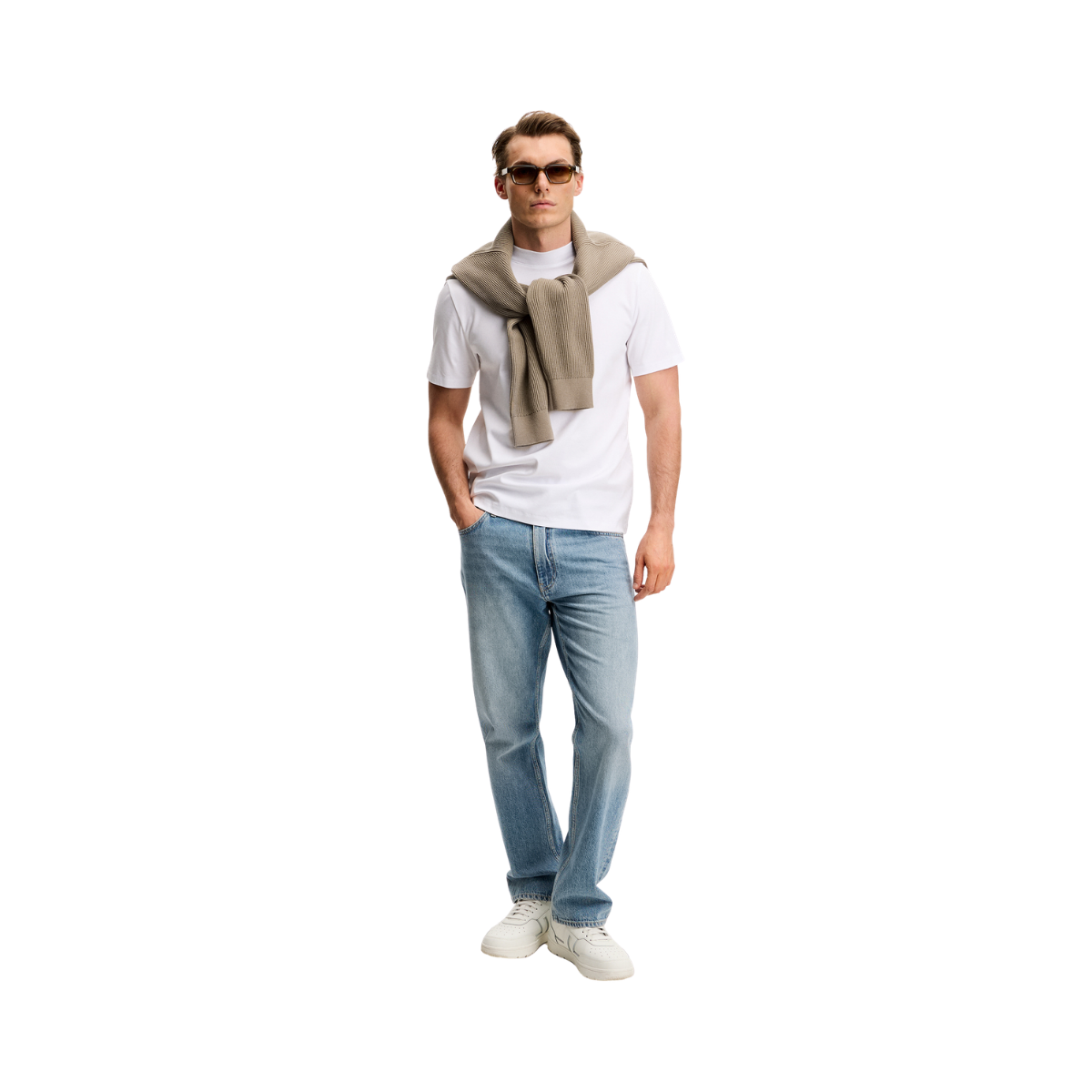 ACE MOCK NECK T-SHIRT - White