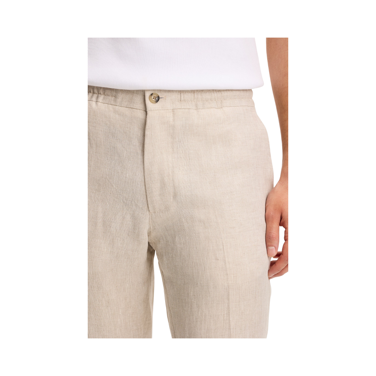 Soren Drape Linen Pants - Moonbeam