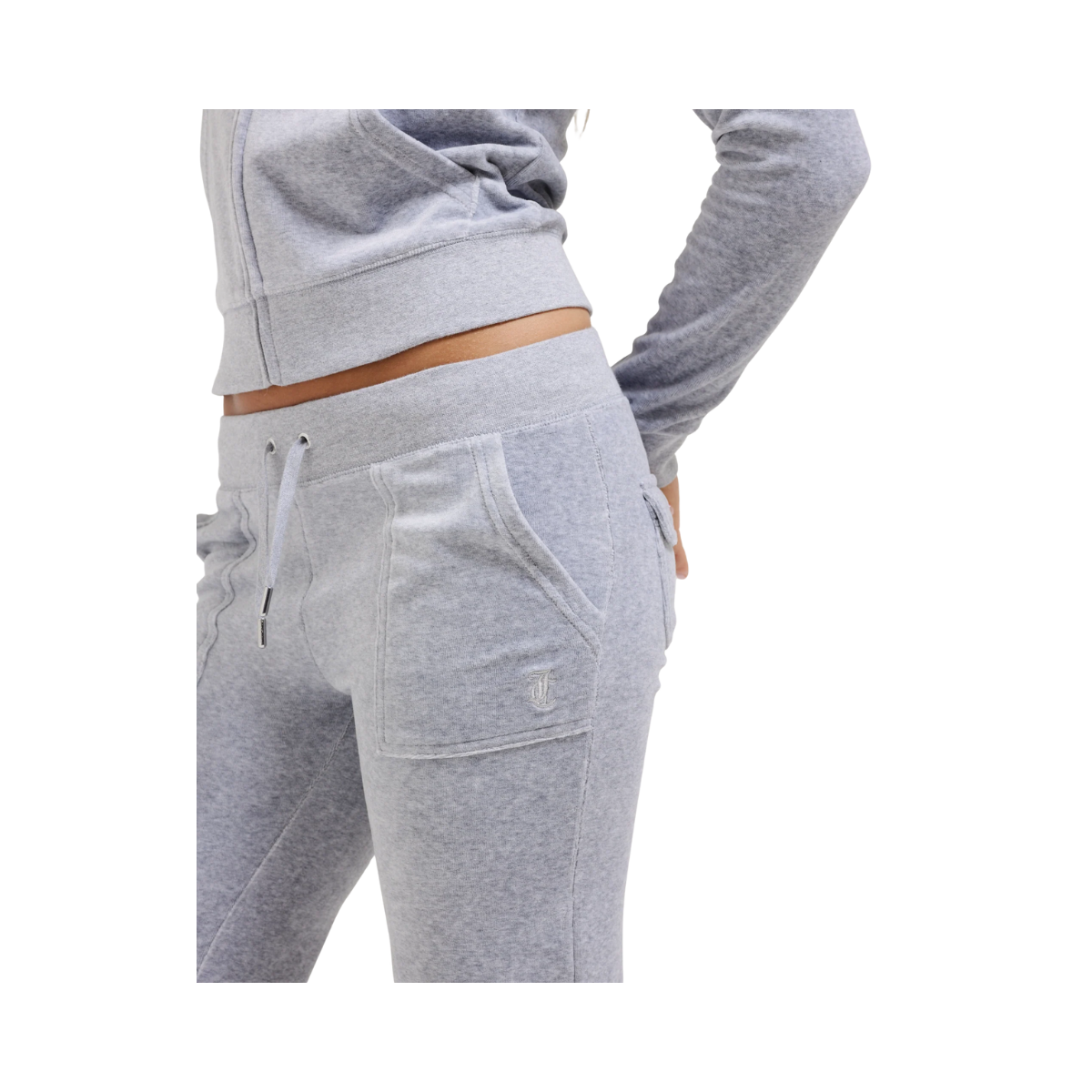 Layla Low Rise Pocket Pant - Silver Marl