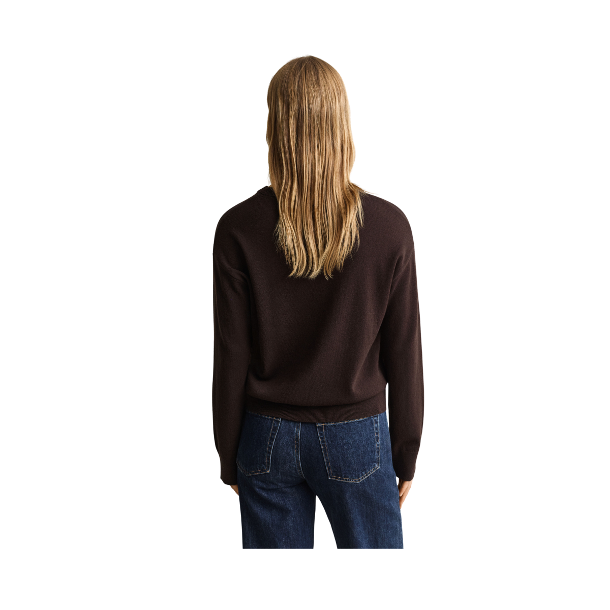 Superfine Lambswool C-Neck - Deep Brown