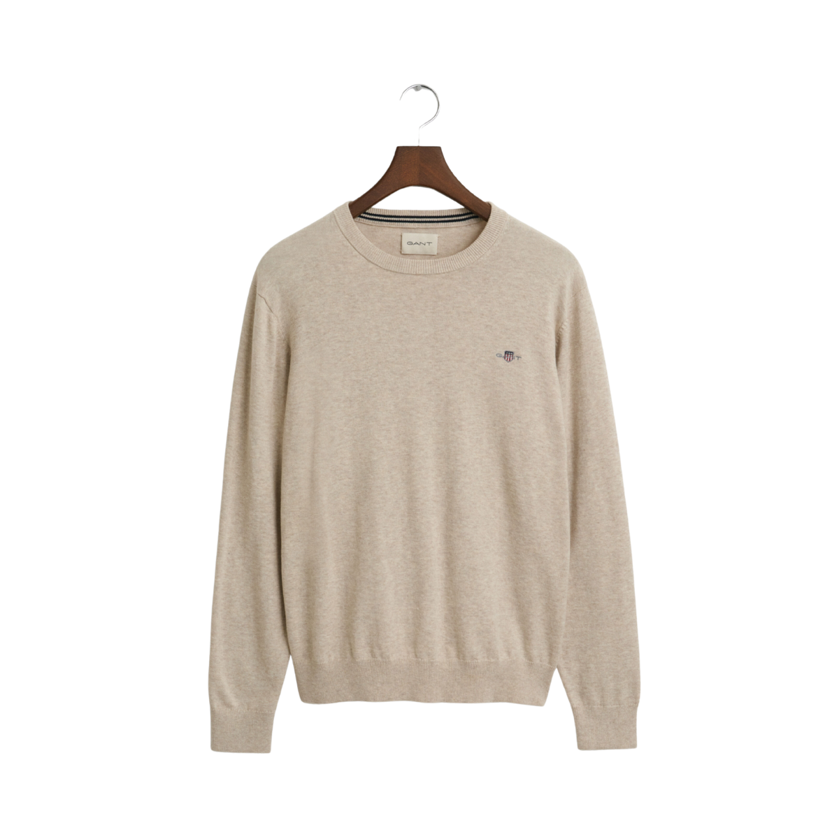 Classic Cotton C-Neck - Light Beige Melange