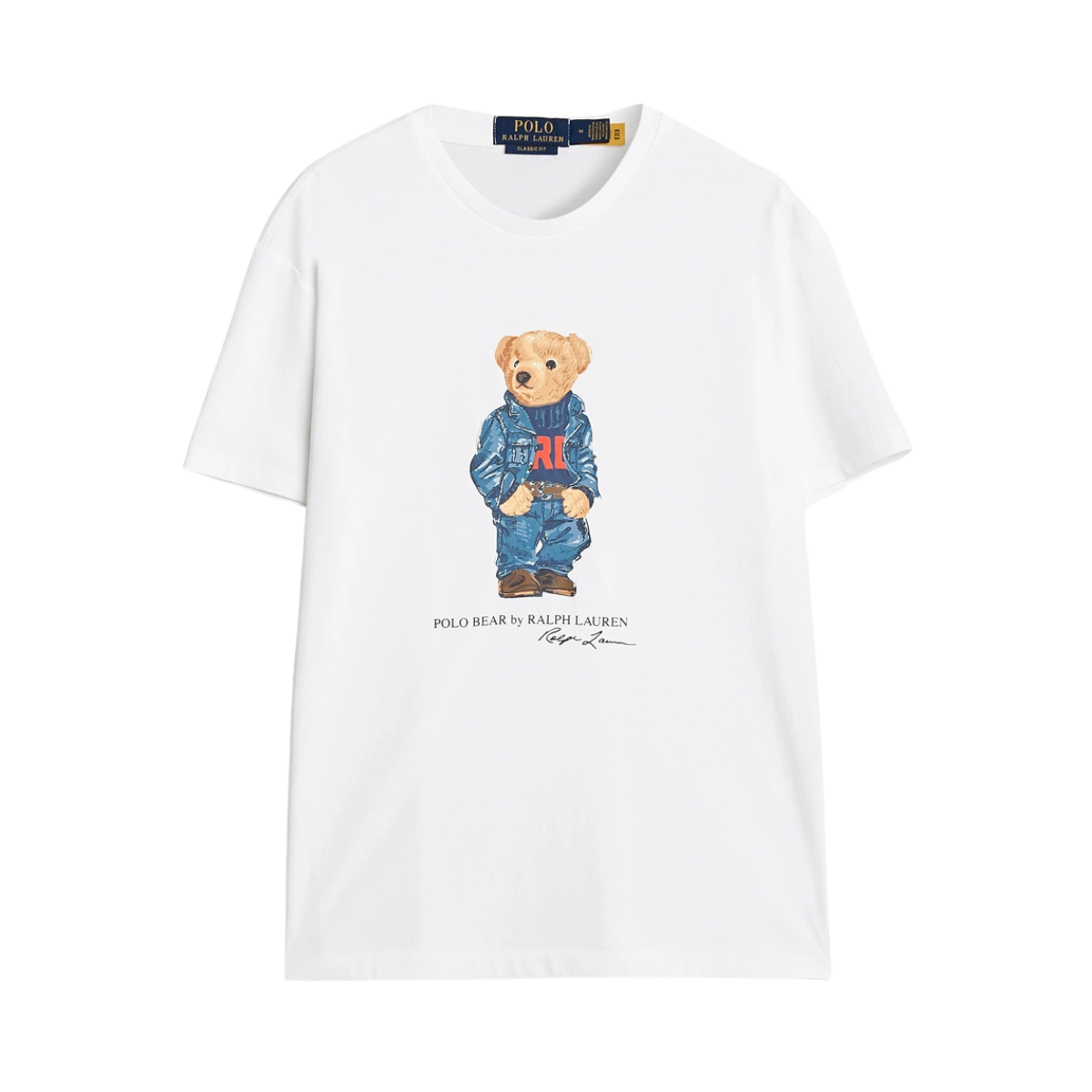 Classic Fit Polo Bear Jersey T-Shirt - 038 White Denim Bear