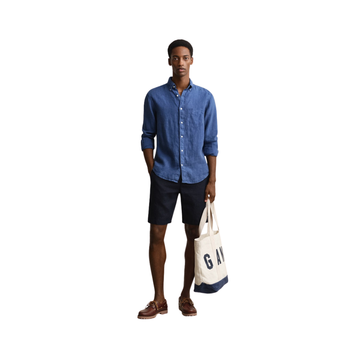 Gmnt Dyed Linen Shirt - VINTAGE BLUE
