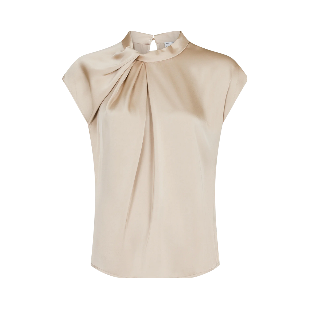 Fleur Drapy Satin Blouse - Dark Sand