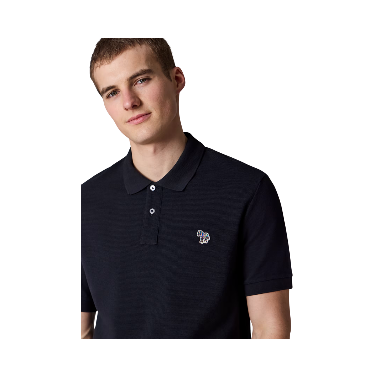 Reg Fit SS Polo Shirt Zebra - Dark Navy