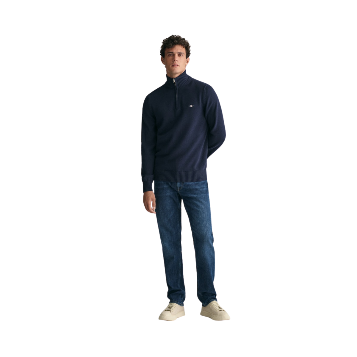 Casual Cotton Halfzip - Evening Blue