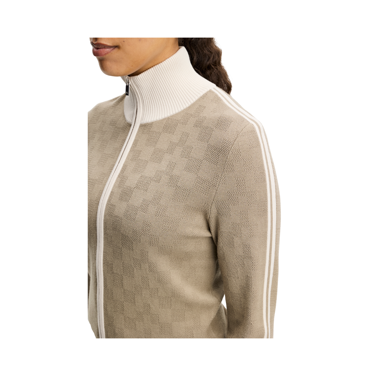 KERLA KNITTED FULL ZIP SWEATER - Brindle