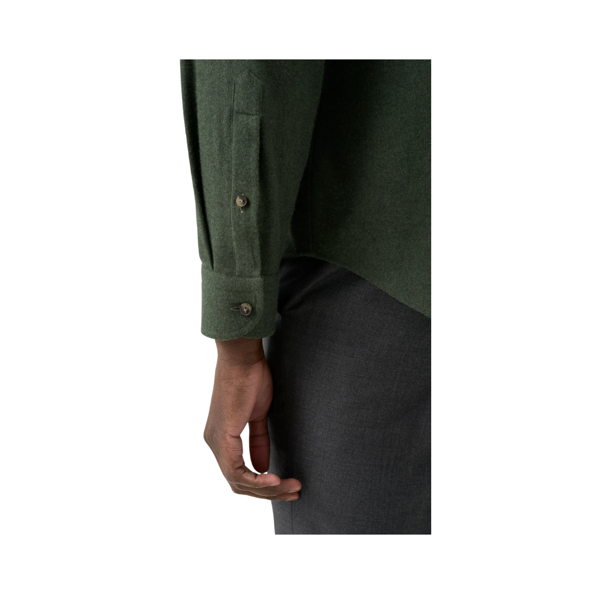 Solid Flannel Shirt - Dark Green
