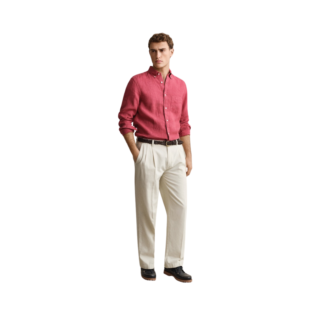 Gmnt Dyed Linen Shirt - Dusty Brick Red