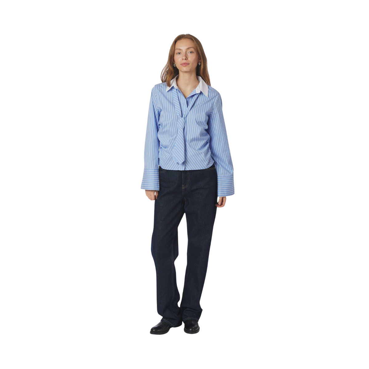 Francesca Stripe Shirt - Light Blue