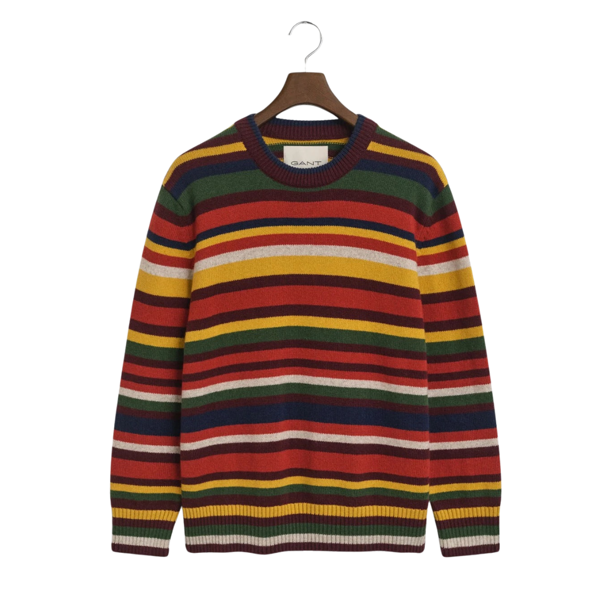 Multi Colored Striped C-Neck - 845 Deep Orange