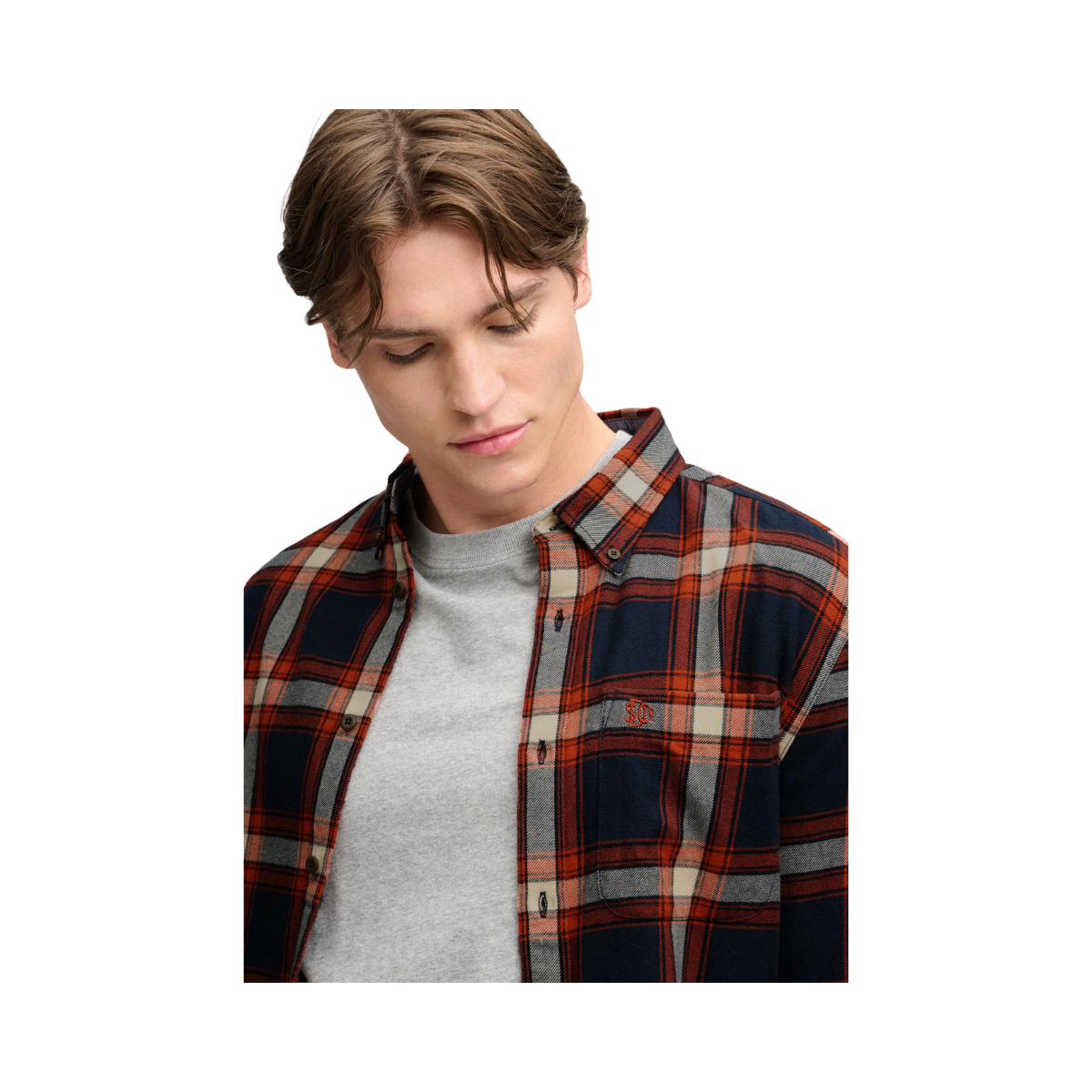 L/S Cotton Lumberjack Shirt - Worker Check Navy