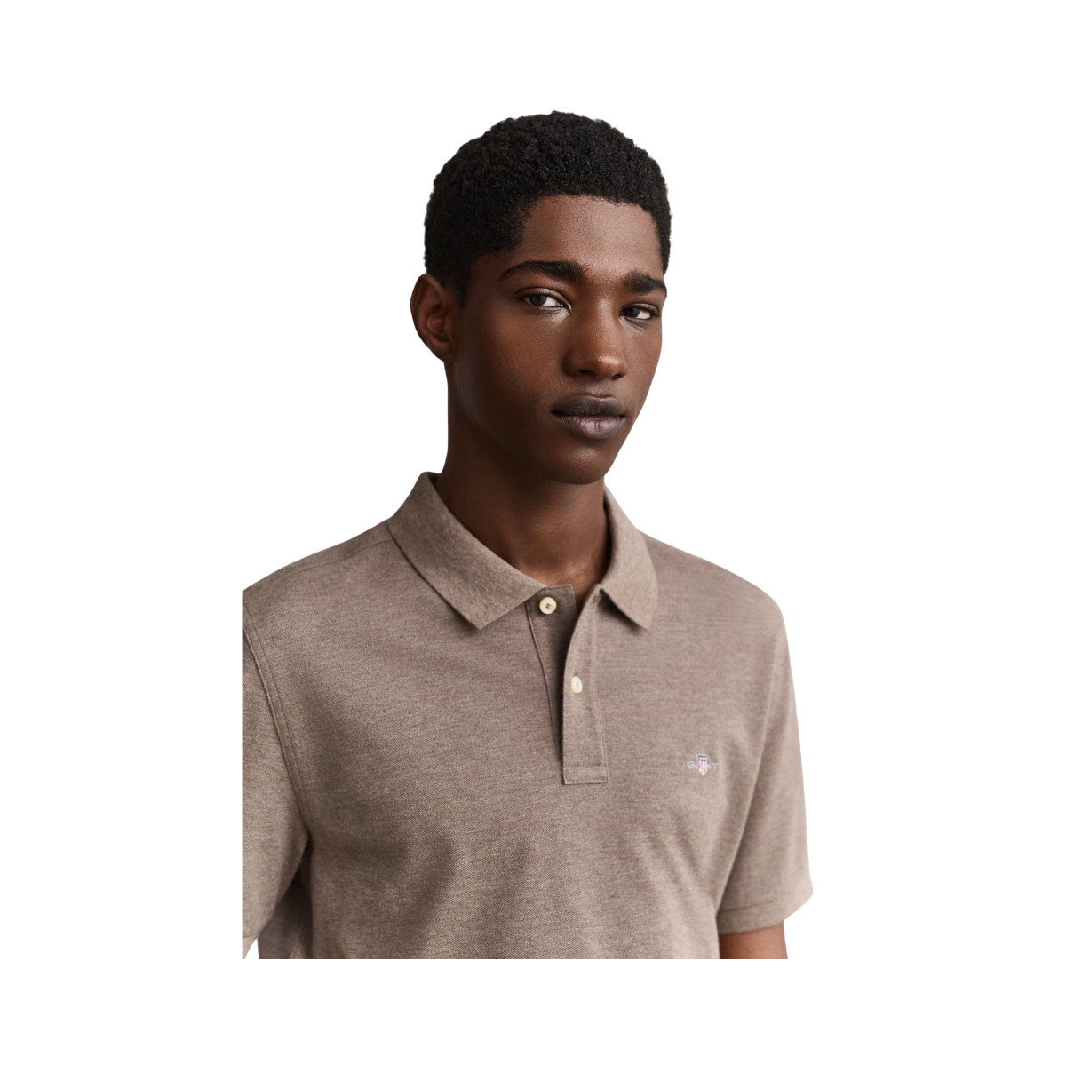 Shield SS Pique Polo - Dark Hazelnut Melange