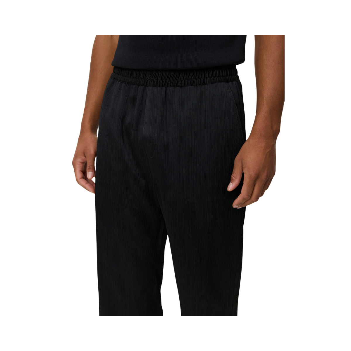 Houston Plissé Pants - Black