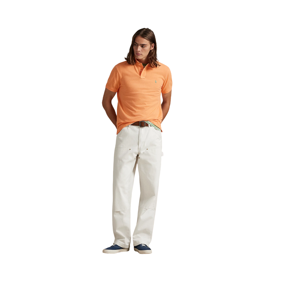 Custom Slim Fit Mesh Polo Shirt - Pompano Orange