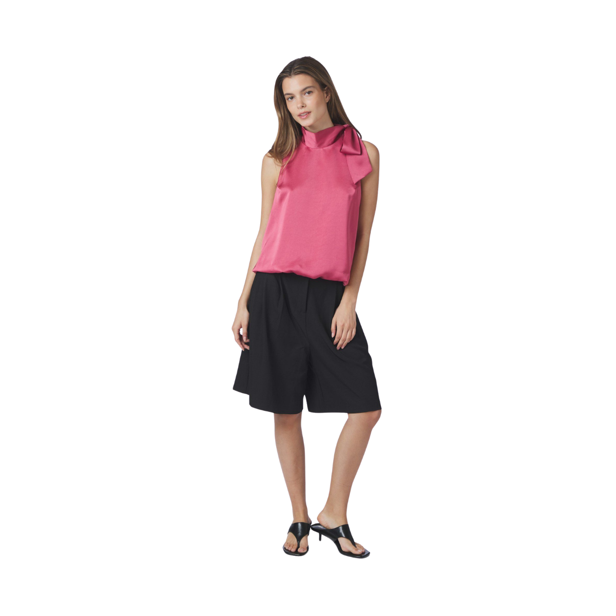 Veda Heavy Sateen Top - Cherry Pink